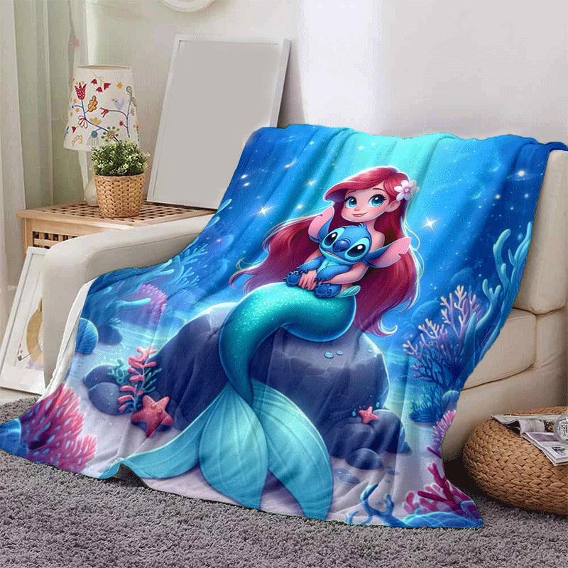 1pc Mermaid Printing Blanket - Soft, All-Season Throw for Living Room, Bedroom,Travel