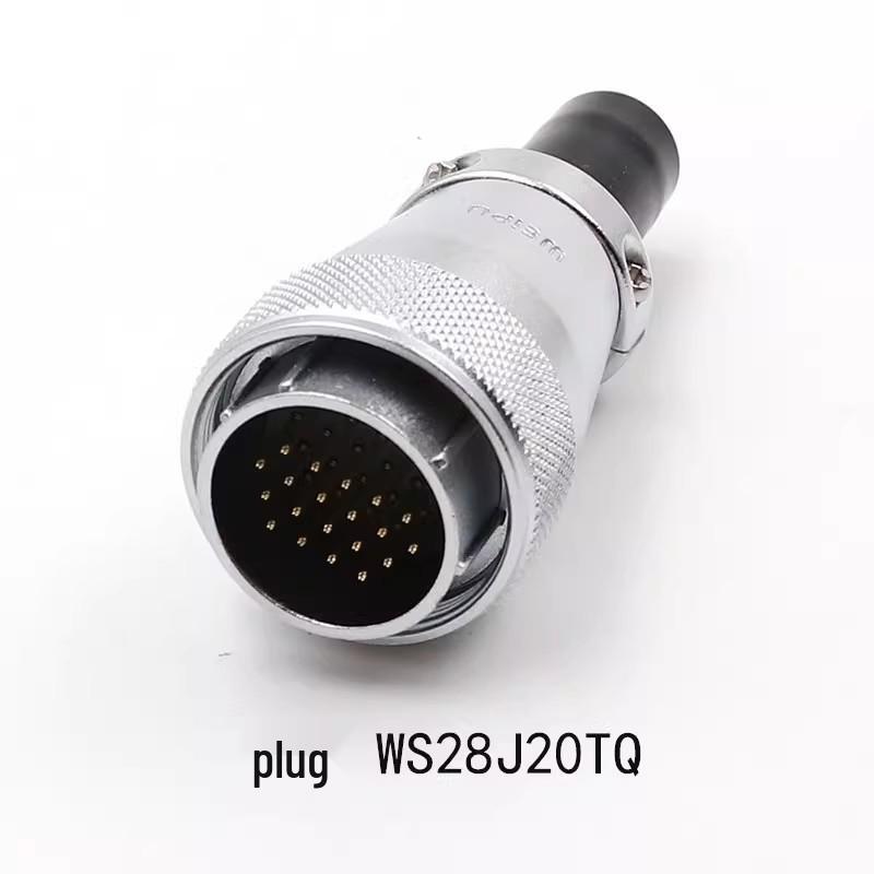 Weipu WS28 23-Pin Aviation Plug Connector, Male-Female Threaded, 479-Hole, 10P12, 16-Pin, 20/26-Pin