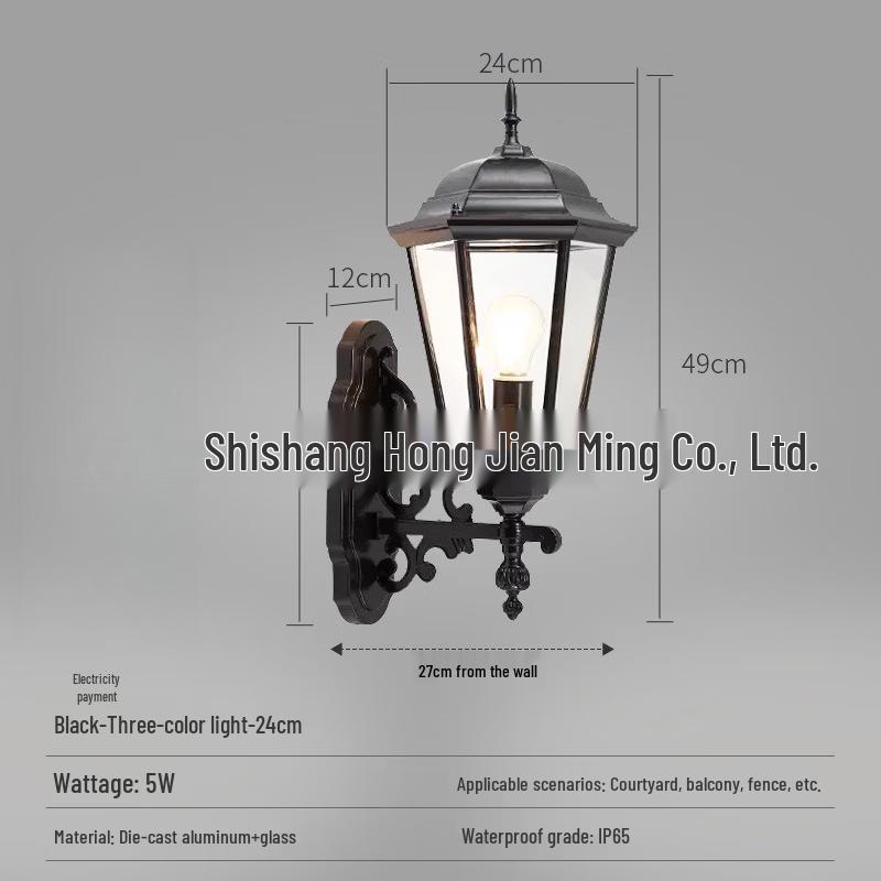 

New Chinese Style Outdoor Hexagonal Wall Lamp