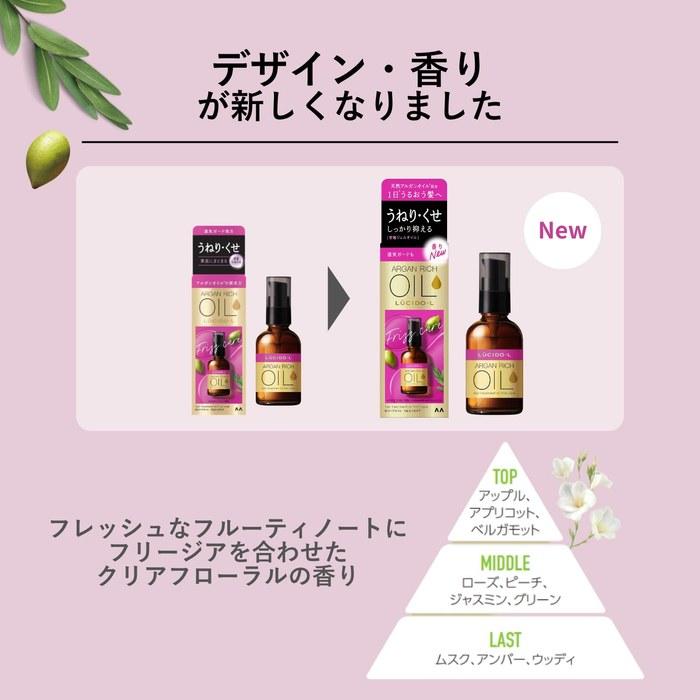 LUCIDO Oil Treatment #EX Hair Oil - Frizz & Curl Care - Argan Oil - Leave-in - 60ml + Sample (Hair Mask 10g) [Amazon.co.jp Exclusive] Clear