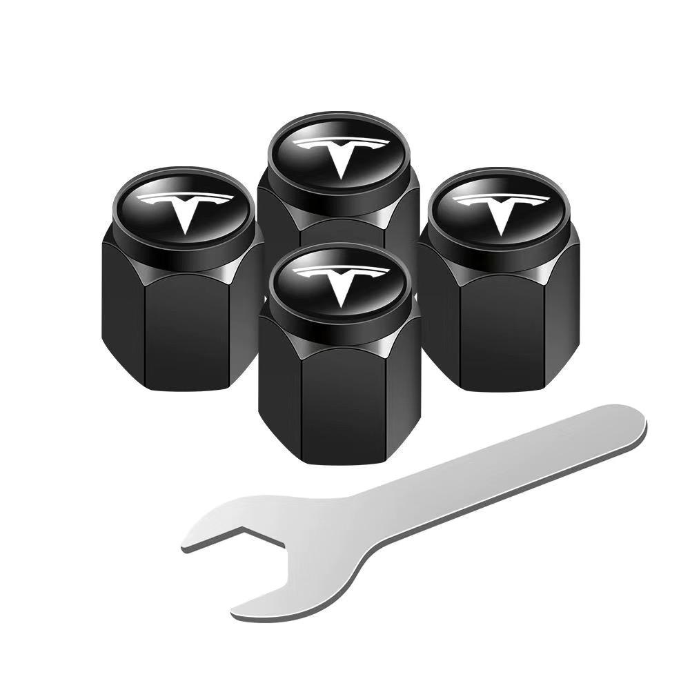 

4Pcs Metal Car Wheel Tire Valve Stem Dust Cap Accessories For Tesla Model 3 Y S X 2021 Roadster Cybertruck Juguete