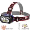 Strong Light LED Induction Headlamp Built-in Battery USB Rechageable Headlight Outdoor Waterproof Fishing Camping Headlight