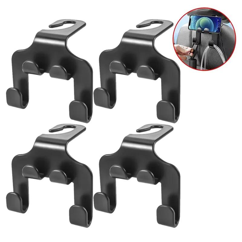 1/2/3/4/5Pcs Car Seat Headrest Hook 4 Pack Hanger Storage Organizer Universal For Handbag Purse Coat Fit Universal Vehicle