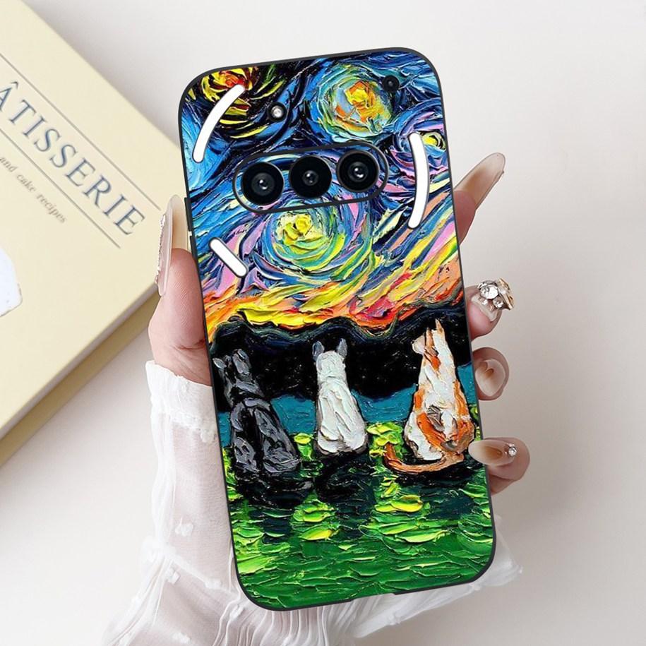 Para Funda Nothing Phone 3A A059 Lindo Dibujo Animado Panda Astronauta Silicona Suave Negro Mate Cubierta Para Nothing Phone3a Pro A059P Fundas