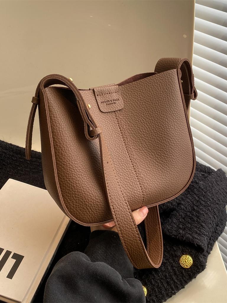 Vintage Handbags For Women Fashion Texture Pu Leather Shoulder Crossbody Bag Large Capacity Female Bucket Totes New