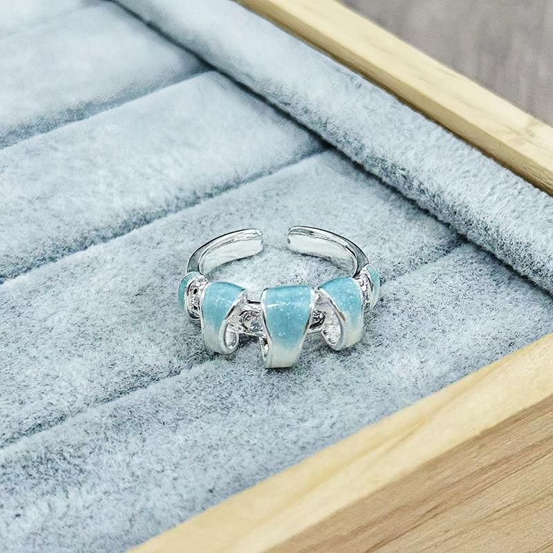 Purple Romantic~ Butterfly Sweet Cool Enamel Dripping Oil Zir*****Pening Ring Exquisite Stacking Temperament Ring Woman