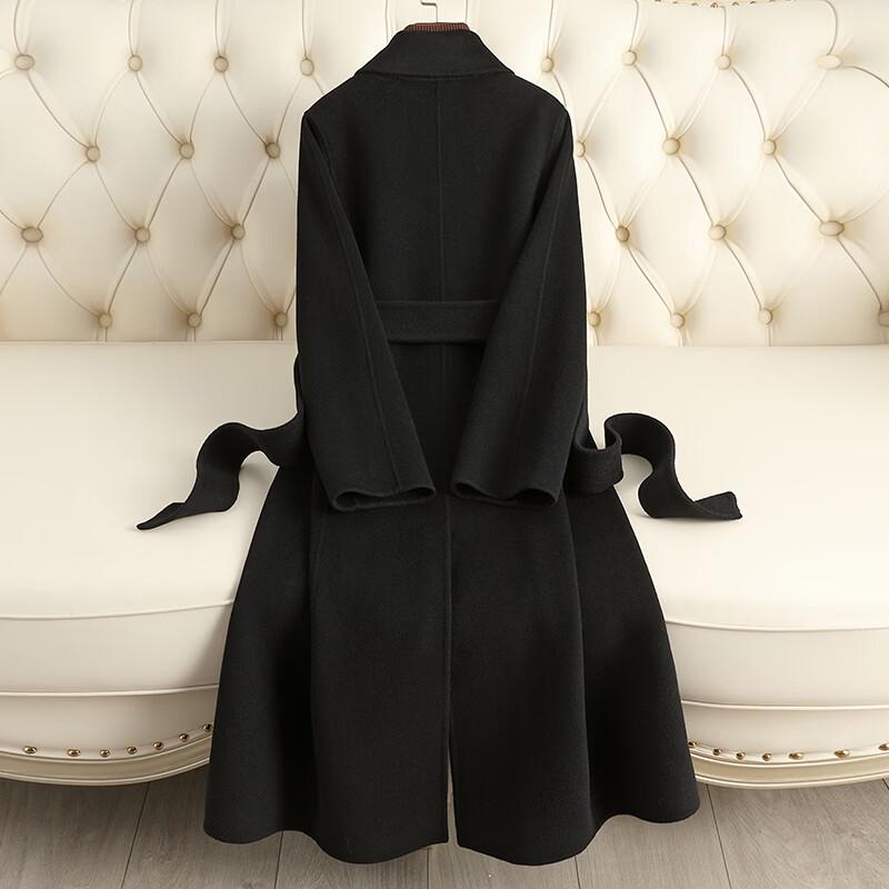 KAISER Women's Double-Faced Pure Wool Long Lapel Coat