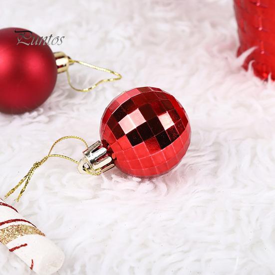 36Pcs 4cm Christmas Tree Color Ball Electroplating Multi Styles Boxed Unbreakable Reusable Scene Layout Plastic Xmas Party Decor Hanging Ball Pendant