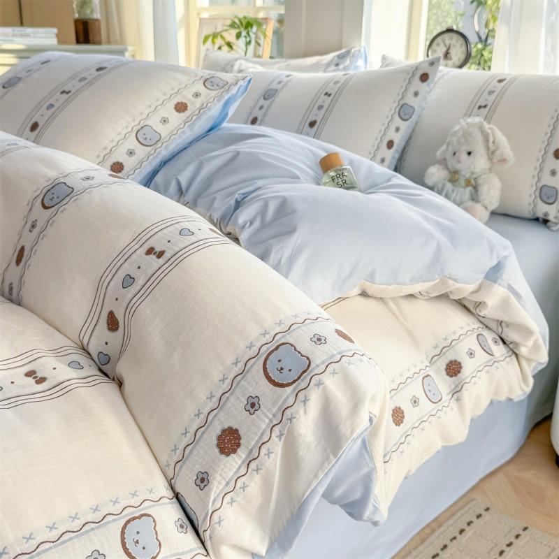 Luxury Lightweight Cotton Bedding Set Dorm Bed Sheets Pillowcases