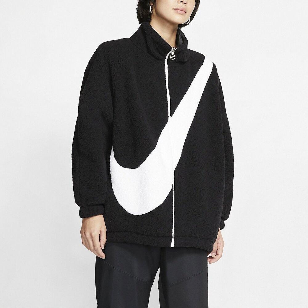 (WMNS) Veste réversible Nike à grand logo en laine d'agneau Noir Femme CZ4064-010