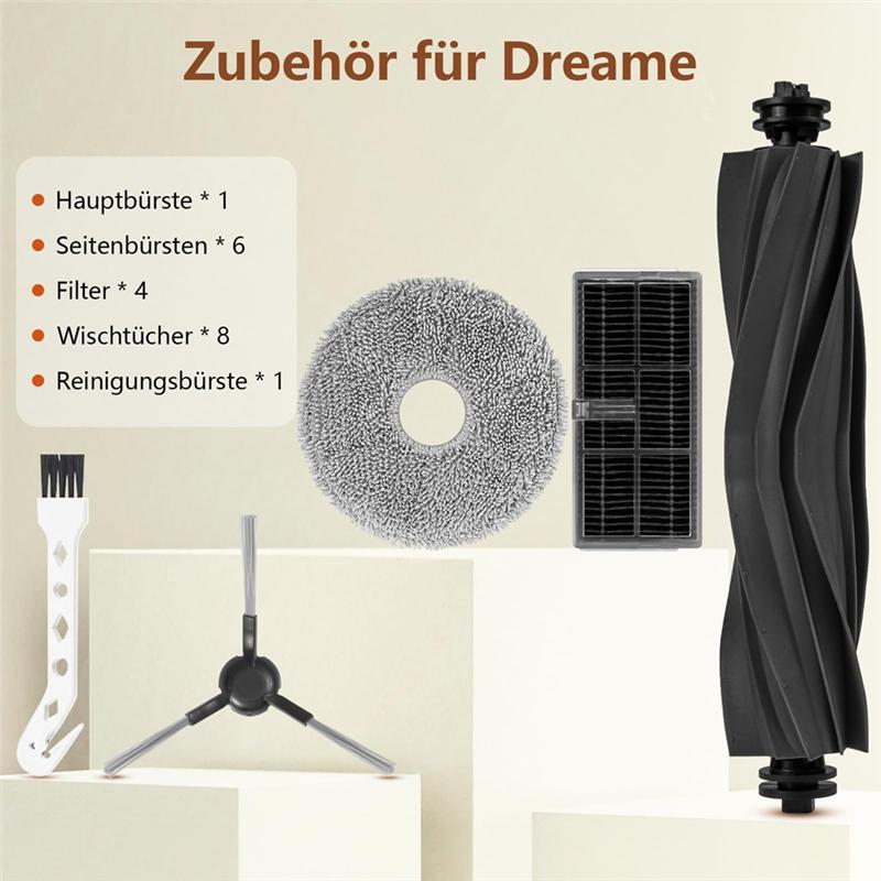 A78E-For Dreame L10s Pro Ultra Heat, L10s Ultra Gen 2,Mova E30 Ultra Accessories Replacement Parts Main Brush,Filters