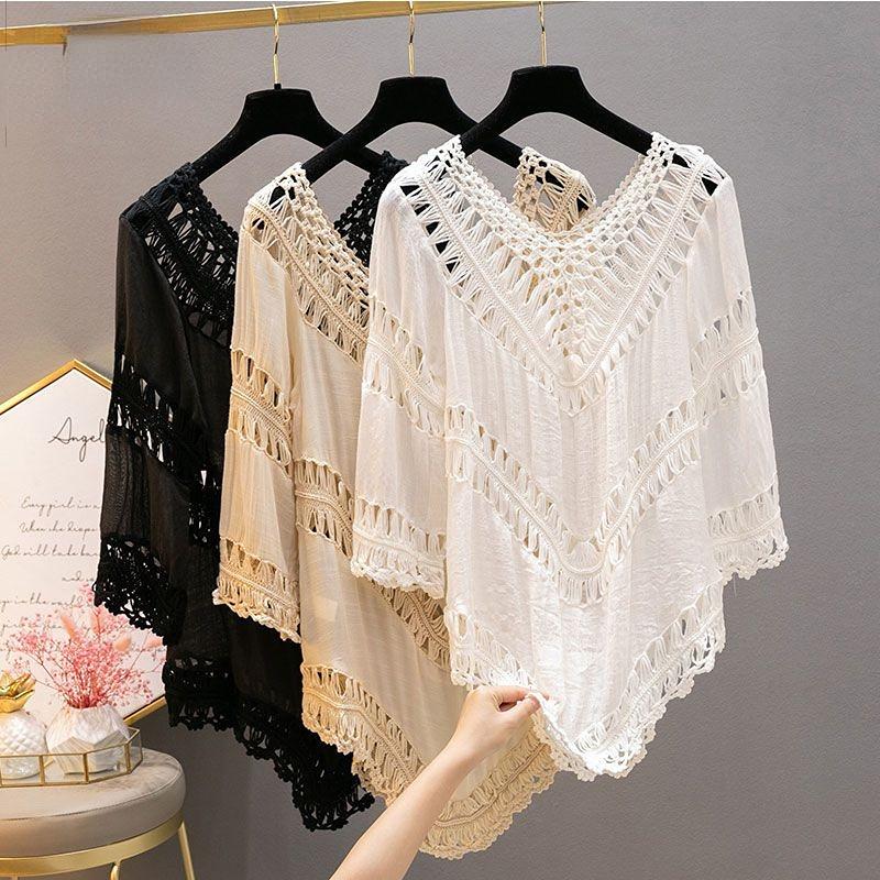 Sonnenschutzkleidung für Damen, aushöhlen, Pullover, Kleidung, Sommer, sexy Strickoberteile, Oberbekleidung