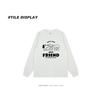Korean Style Cartoon Print Retro Long Sleeve Cuffed T-Shirt for Couples
