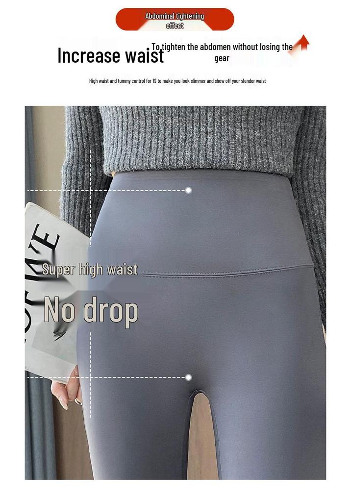 Women's Black Micro-Flare Yoga Pants - Slimming, Elastic, Plush, Extended Autumn/Winter Base Layer
