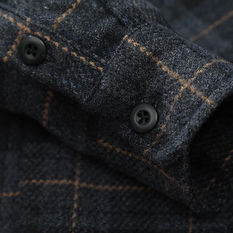 MAYBEYOND Men's Thick Plaid Long-Sleeve Shirt Jacket