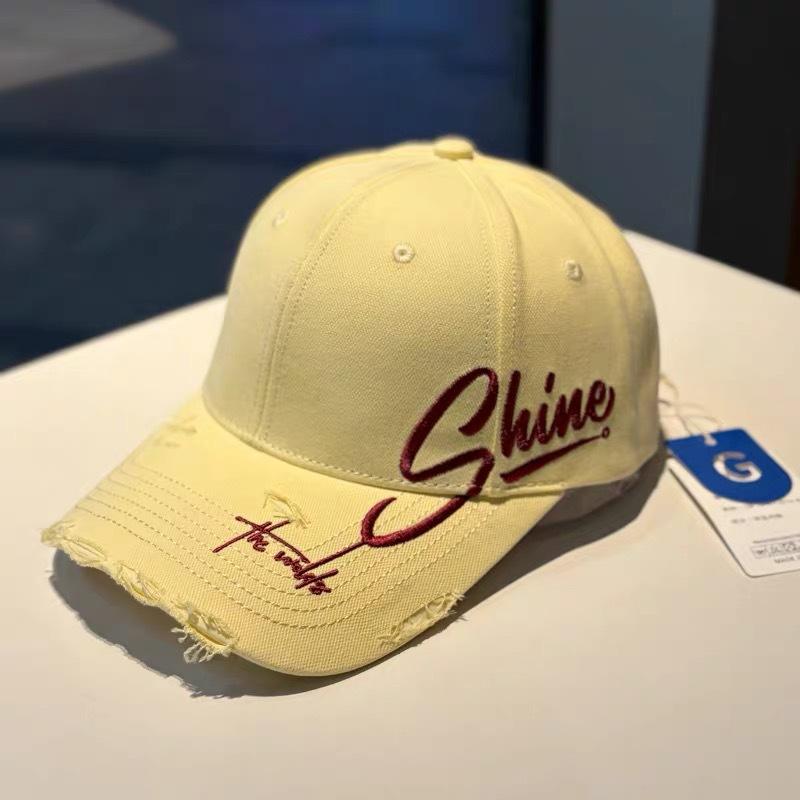 American Hole Letter Embroidery Big Head Circumference Baseball Cap Children's New Wide-brimmed Face Small Versatile Sun Hat