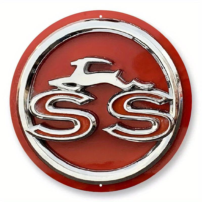 

Винтажный алюминиевый знак с логотипом SS Racing - классическая эмблема автомобиля, настенное искусство, постер для бара, кафе, пляжного домика и декора заднего двора 20x20cm белый