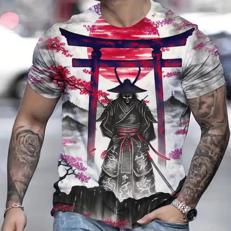 

Japan Samurai 3D Print T-Shirts Men Women Fashion Round Neck Short Sleeve S