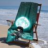 proof beach towel with Nezuko Demon Slayer Muichiro Tokito pattern - soft,absorbent,quick-drying,machine washable - perfect for swimming,camping,bathi