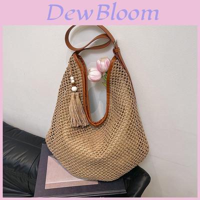 Vintage Woven Bag With Large Capacity For Beach And Vacation Use