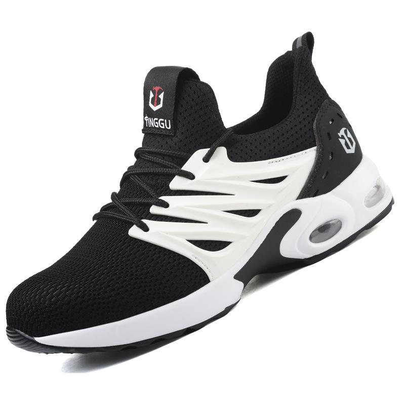 Men's Shoes Safety Shoes Lightweight Sports Casual Air Cushion Shoes Steel Toe Cap Anti Impact Anti Puncture Labor Protection Shoes