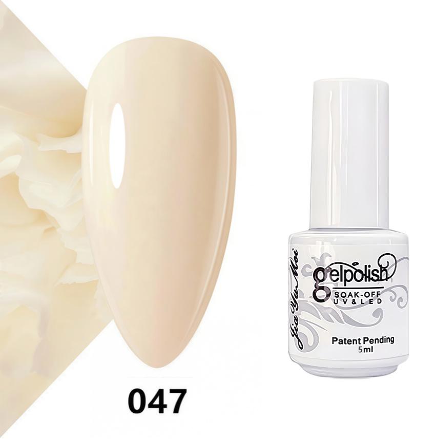 GELPOLISH Nail Art Set: Base, Top Coat, Transparent & White Gel Polishes