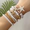 Bohemian Multilayer Shell Bracelets Starfish Wrap Charm Hand Chain New Conch Beaded Bangles  Gifts