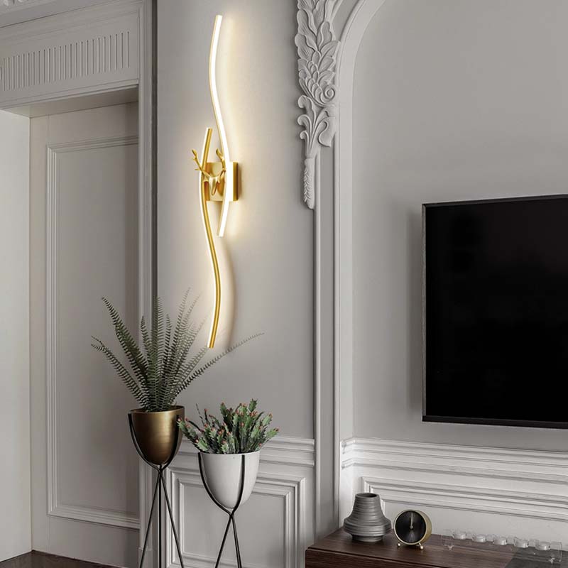 Creative long lamp luxury wall lamp living room background wall simple modern staircase bedroom bedside lamps and lanterns