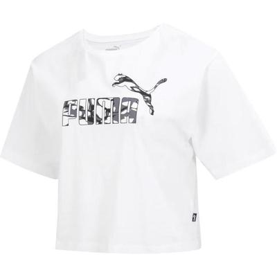 Logo Print Round Neck Pullover Fashion Sportswear Fitness Training Breathable Short Sleeve T-Shirt Women T-Shirt White 677133-02