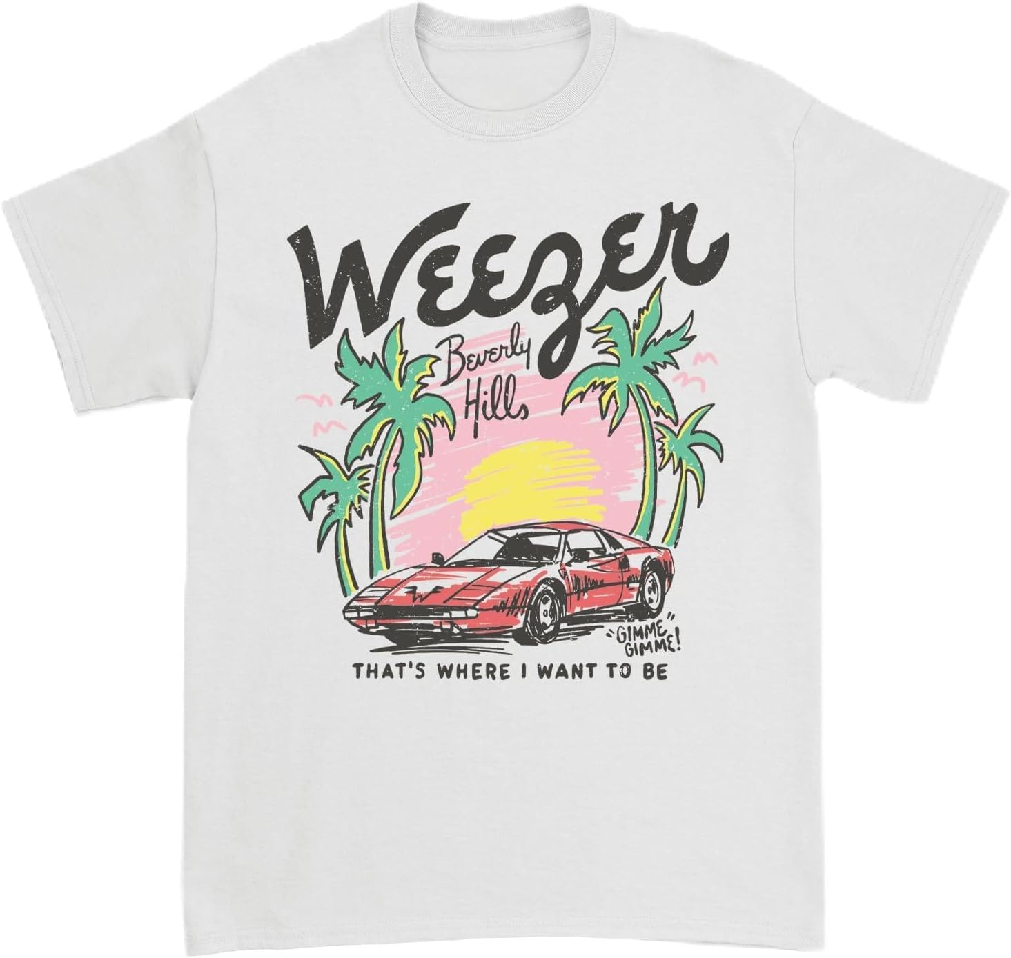 Weezer Unisex Adult Weezer Beverly Hills Color Changing Tee Unisex T-Shirt XXL