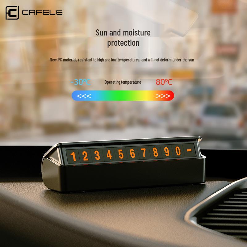 Kafila Hideable Aluminum Phone Number Plate for Car Parking