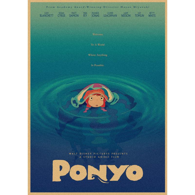 Large Goldfish Princess Anime Retro Poster - Decorative Kraft Paper Wall Art