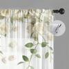Piece White Rose Floral Decoration Design Lightweight Breathable Semi Transparent Made Polyester Suitable Living Room Bedroom Home Office Party Fiber