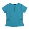 2pcs Surgical Uniform Quick Drying Elastic Short Sleeve Women Medical Surgical Uniform for Hospital Clinic Lake Blue M