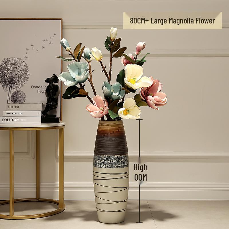Large European-Style Porcelain Floor Vase for Dried Flowers - Artistic Living Room Ceramic Decoration