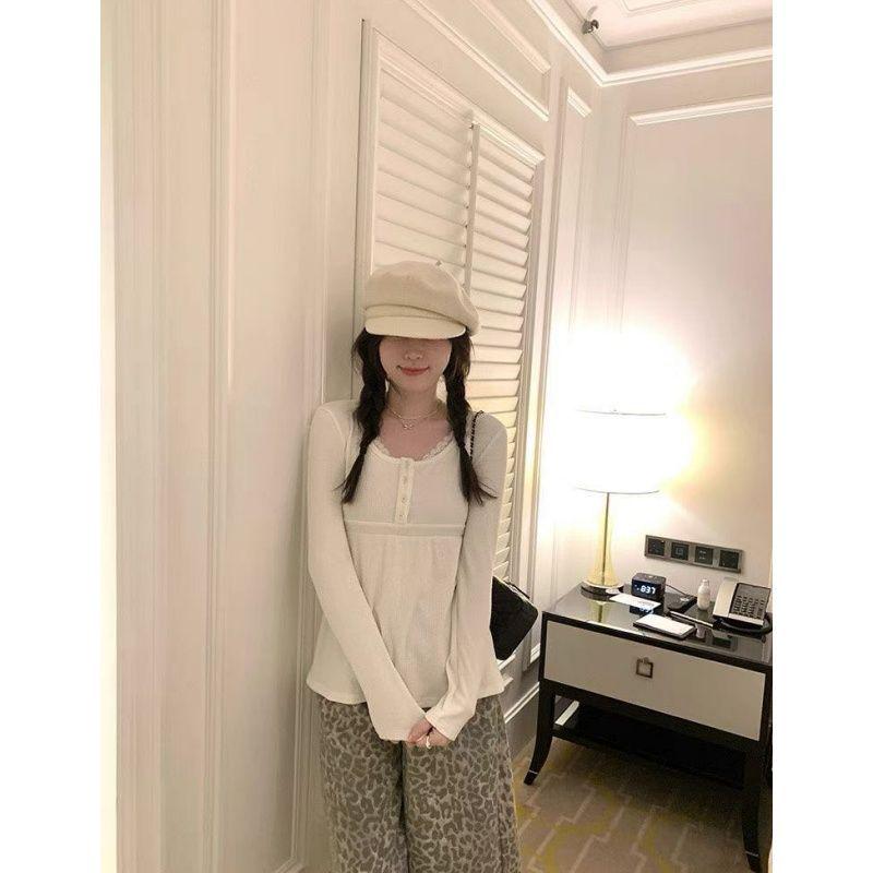 Women s Slimming White Lace Long Sleeve Round Neck Top Extra Large белый