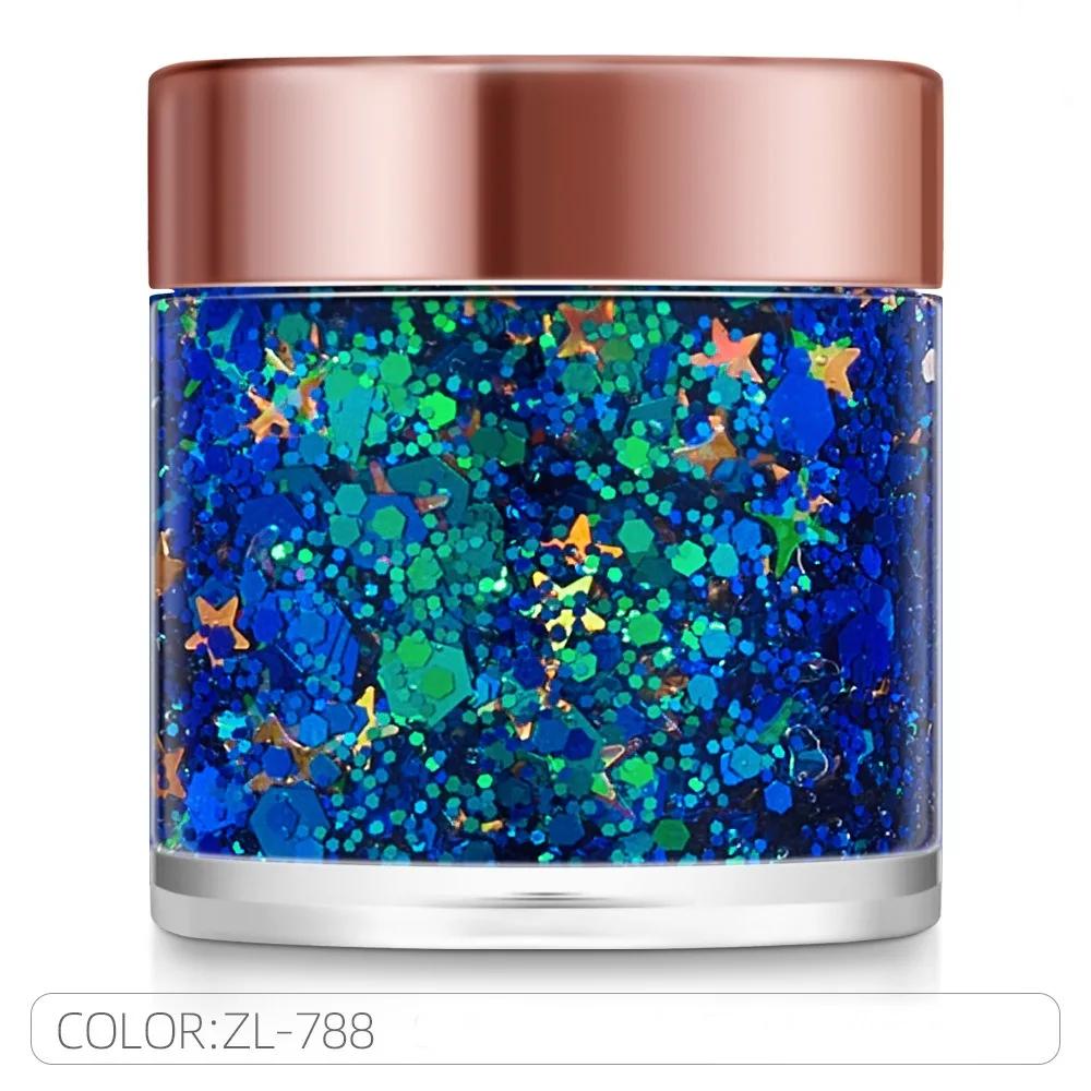 New Mermaid Looks Body Face Glitter Gel Shining Long-Lasting Body Glitter Gel Body Makeup Gel for Hair