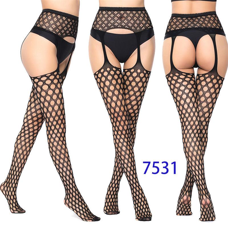 Sexy Suspenders Mesh Stockings Fishnet Eye Women's Bottoming Pantyhose