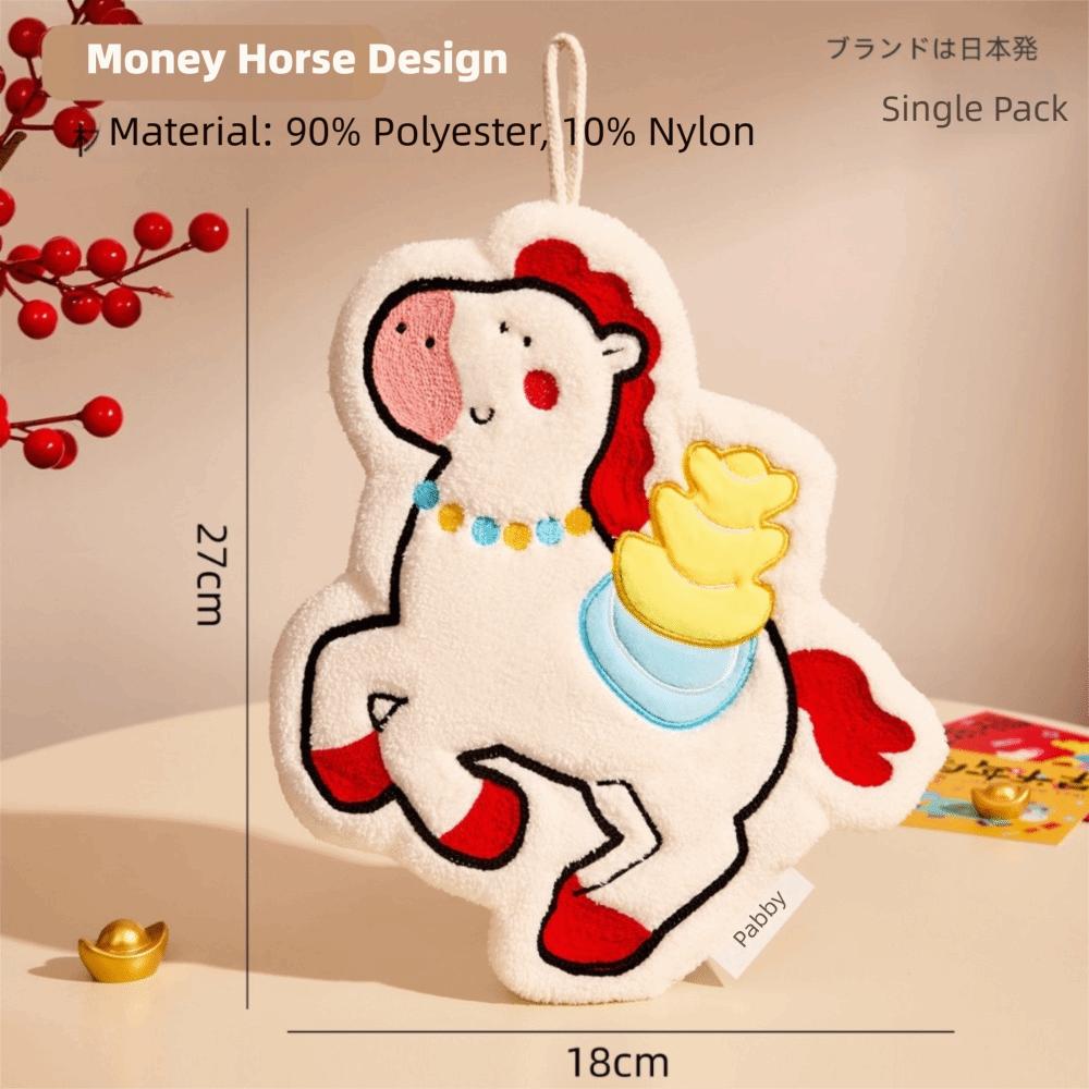 New Absorbent Hanging Towel Cute Cartoon Multi-Purpose Kitchen Dishcloth Thickened Bathroom Hand Towel New Year