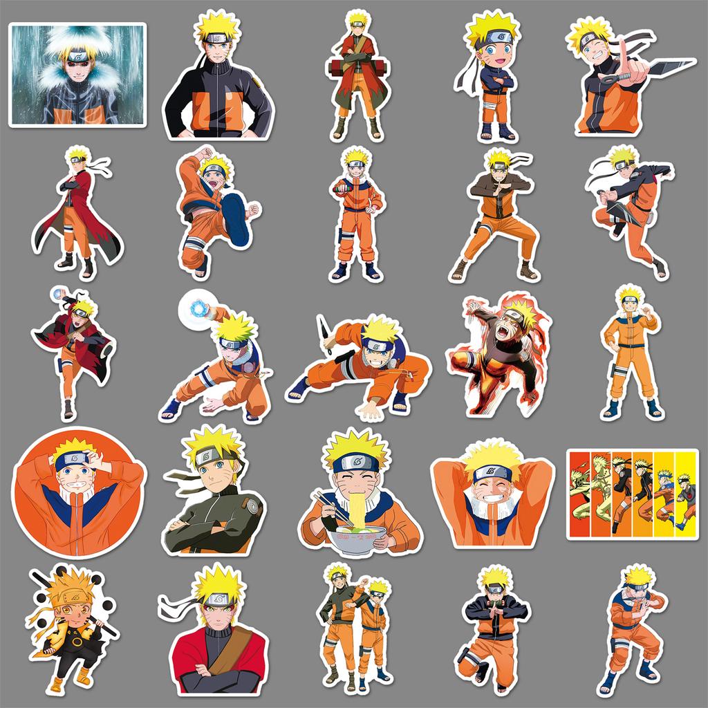 50 Vortex Naruto Graffiti Stickers Personalized Cartoon Japanese Cartoon Naruto Decorative Water Cup Skateboard Stickers