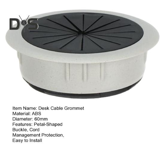 60MM Desk Cable Grommet Petal-Shaped Buckle Wire Hole Cover Home Office Desk Computer PC Cord Management Protection Round Cover Cable Organizer