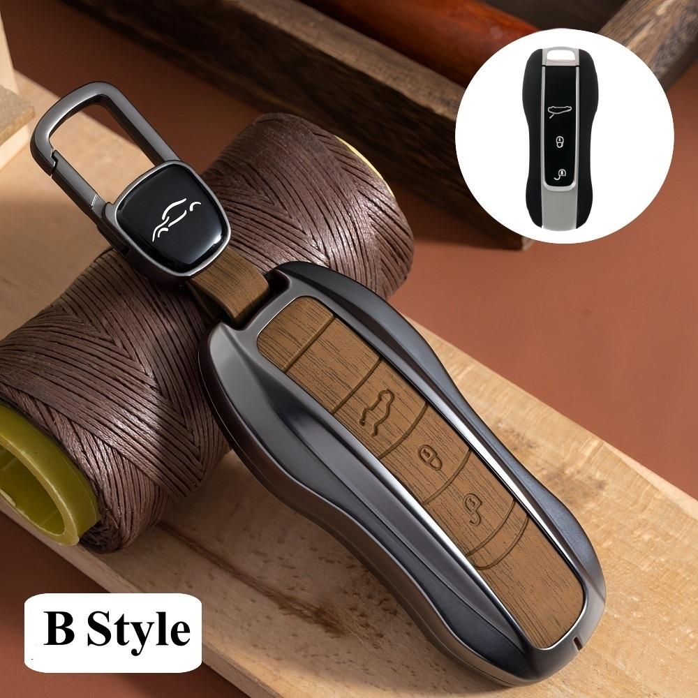 

Роскошный чехол из натуральной кожи для Porsche Boxster Cayman Panamera Cayenne Macan 718/911 Taycan, защитный брелок для ключей коричневый