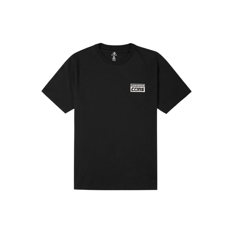 Converse Alphabet Logo Printing Retro Casual Short Sleeve Black Men's 10021134-A01