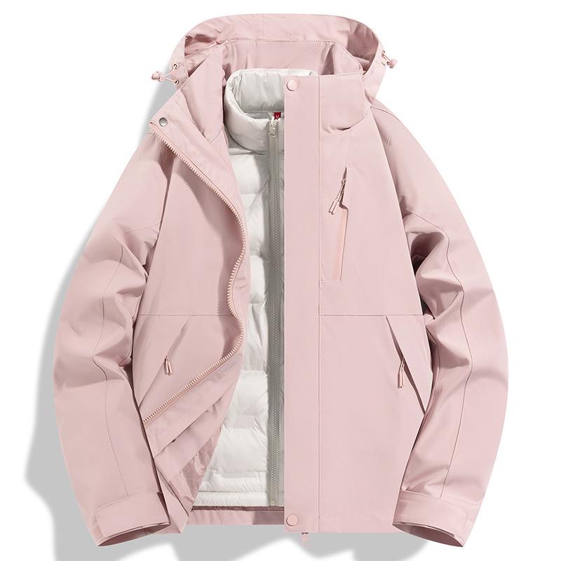 Men's Autumn/Winter Windproof 3-in-1 Down Jacket - Warm, Velvet-Lined Sports Coat