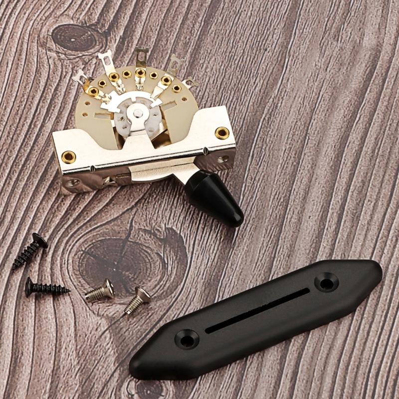 Guitar 5 Way Toggle Switches Replacement Electric Guitar Pickup Selector Switch with Switch Plate Guitar Accessories