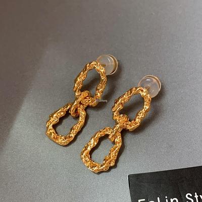 2025 New Style European & American Light Luxury Metal Circle Stud Earrings for Women