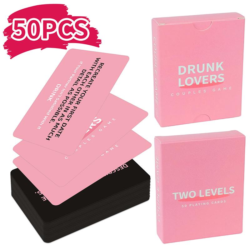 Drunk Lovers - Couples Games Couples Card Game For Date Night, 50 Game Cards, Romantic Valentines, Card Game For Couple