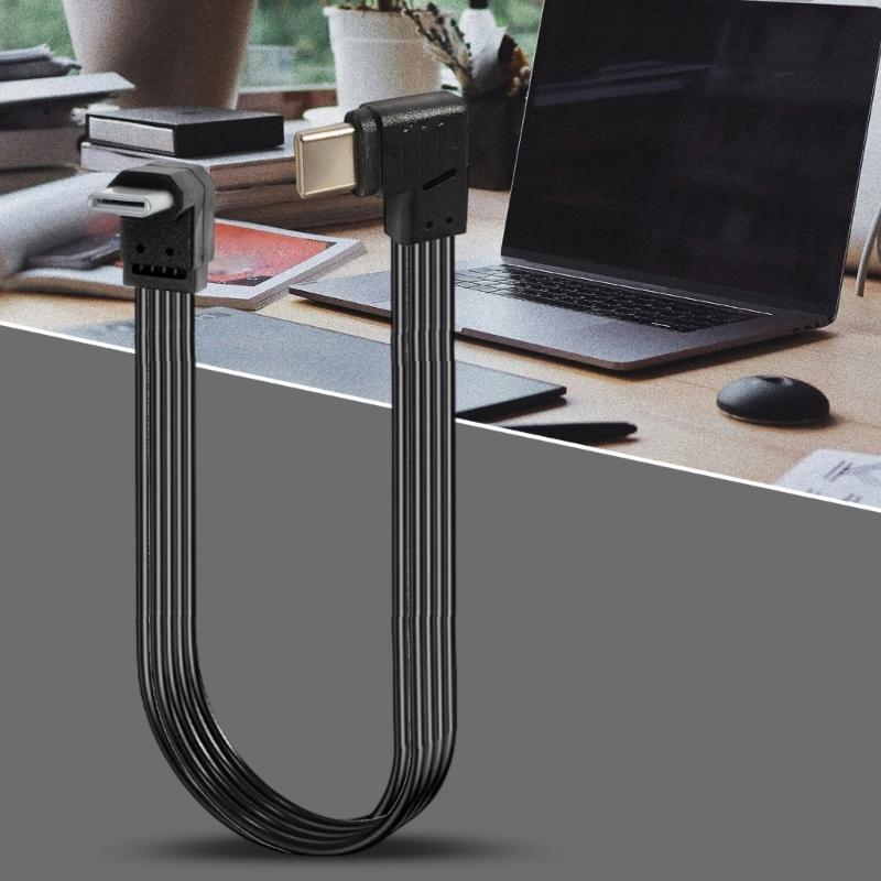45W 90 Degree Elbow USB C Type C Cable Type C To USB C Male Fast Charging Data Cord for Laptop PC Phone Laptop