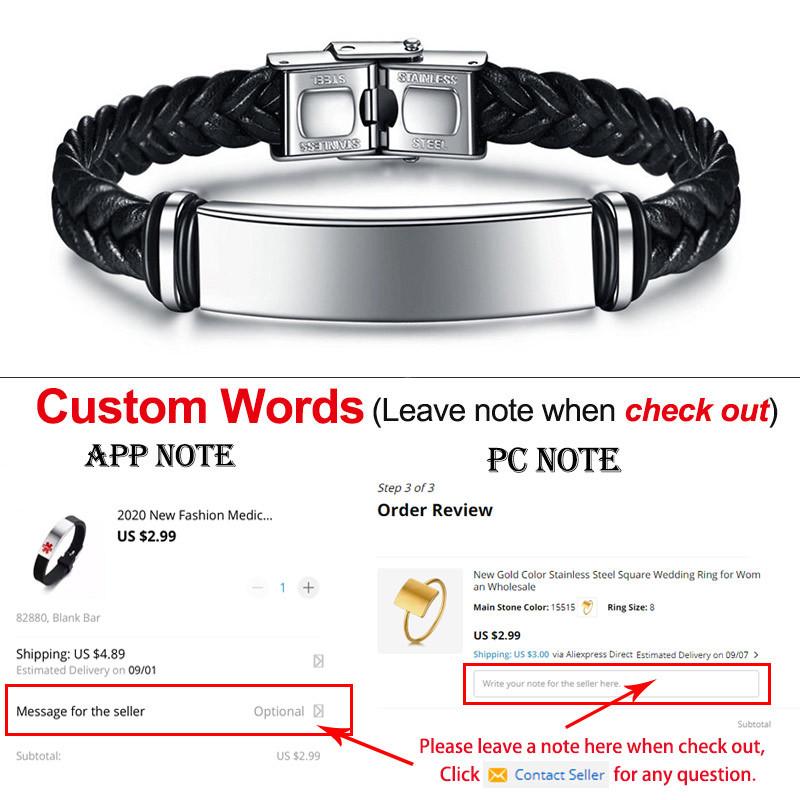 ZORCVENS New Fashion Personalized Stainless Steel Charm Bracelets Genuine Leather Braided Rope Men Bracelet Custom