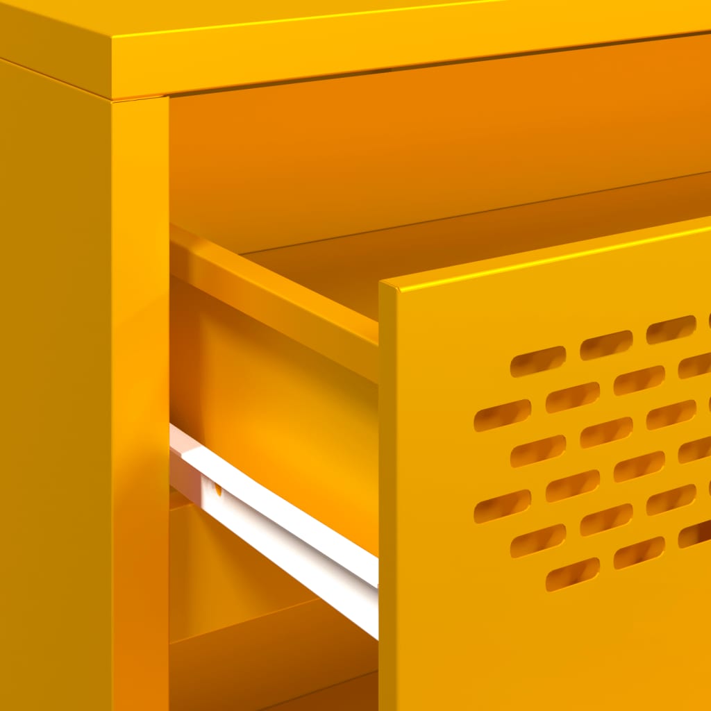 Sideboard Mustard Yellow 68 X 39 X 58.5 Cm Cold Rolled Steel